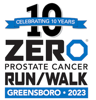 ZERO Prostate Cancer Run/Walk - Greensboro 10th Anniversary Logo